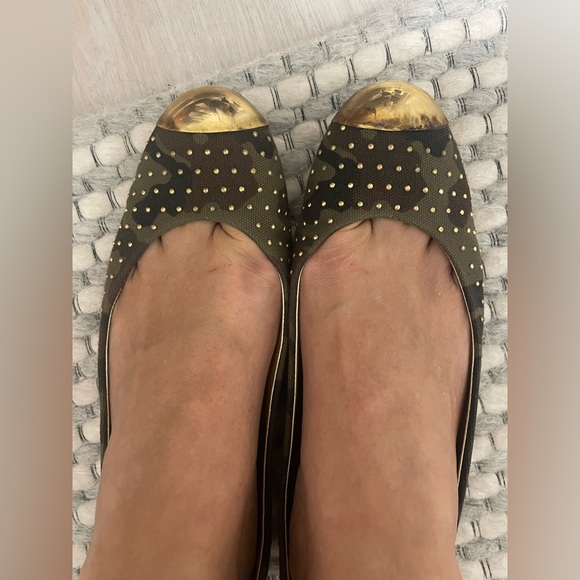 Giuseppe Zanotti Camo Studded gold metal tip flat Sz:40 - Picture 4 of 9